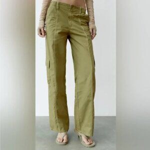 Zara MID-RISE PARACHUTE PANTS